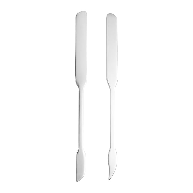Leadigol 3pcs Cosmetic Mixing Makeup Spatula Nail Art Palette,Spoon Stainless Steel Spatula Face Brush Stirring Embossing Stick Makeup Brushes Cosmetic Tools Nail Polish Mix Stick