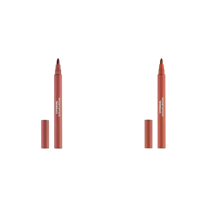 COVERGIRL Outlast Lipstain Bundle - 65 Natural Blush & 35 Canyon Shades, Vegan Formula