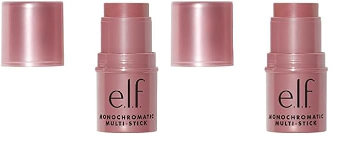 e.l.f., Monochromatic Multi Stick, Creamy, Lightweight, Versatile, Luxurious, Adds Shimmer, Easy To Use On The Go, Blends Effortlessly, Sparkling Rose, 0.17 Oz (Pack of 2)