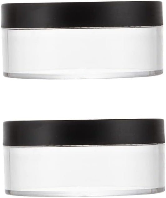 2 Pcs 50g Plastic Loose Powder Case Empty Cosmetic Powder Container Refillable Makeup Powder Jar Portable Powder Box for Travel