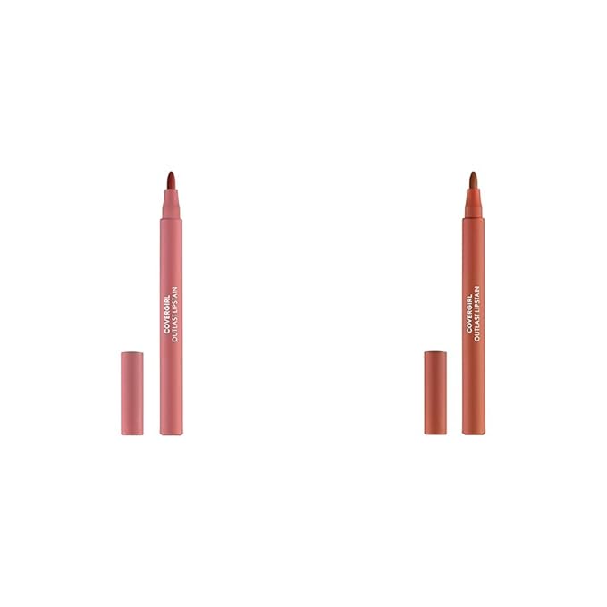 COVERGIRL Outlast Lipstain Bundle - 10 Sugey Girl & 35 Canyon Shades, 0.06oz Each