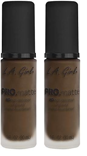 L.A. Girl Pro Matte Foundation, Espresso, 1 Fluid Ounce (Pack of 2)