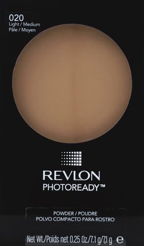 Revlon PhotoReady Blurring Face Powder Makeup, Longwear Medium-Full Coverage with Flawless Finish, Shine & Oil-Free, 020 Light Medium, 0.25 oz