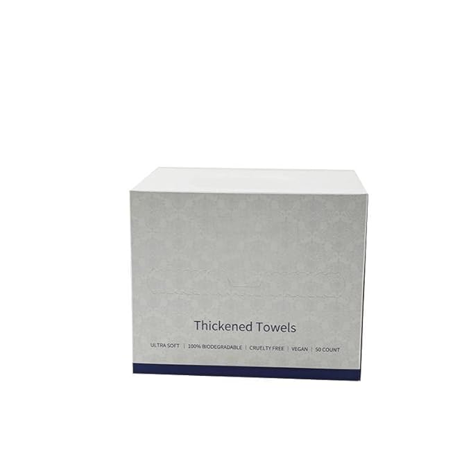 Face Cleaning Towels XL, 100% Biobased Face Towel, Disposable Face Towelette, Makeup Remover Dry Wipes, Ultra Soft, 50 Ct, 1 Pack