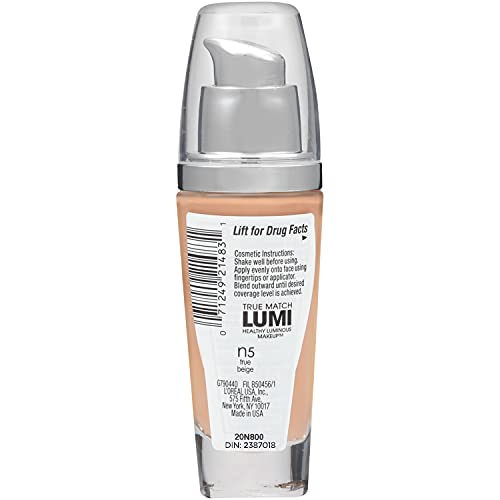 L’Oréal Paris True Match Lumi Healthy Luminous Makeup, N5 True Beige, 1 fl; oz. (Pack of 2)