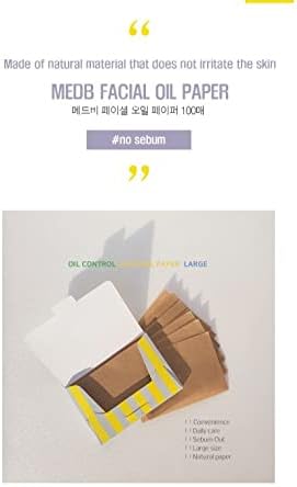 Natural Hemp Oil Blotting Paper | Korean Skincare | Absorbs Excess Sebum & Controls Shine | 100 Sheets, Large Size | Gentle on Skin, No Irritation