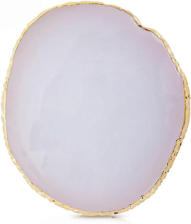 2Pcs Heart-Shaped Resin Nail Art Palette, Gold Edge Round Makeup Mixing Palette, Nail Polish Plate, Makeup,Nail Art Display Board Makeup Plate Cosmetic Mixing Tools Makeup Palettes,Makeup Palettes