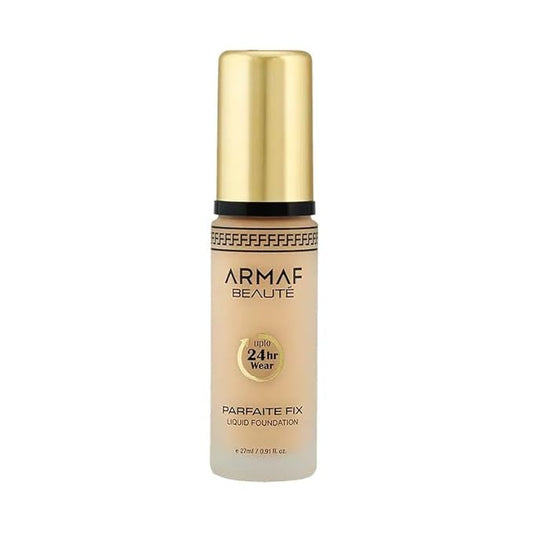 Armaf Beauté Parfaite Fix Liquid Foundation Makeup - Water Resistant, Lasts Up To 24 Hours | Warm Beige, 27 ml/0.91 fl.oz