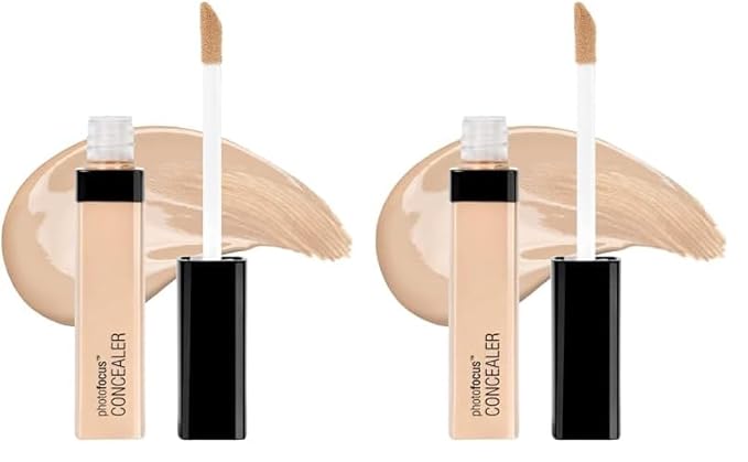 Wet n Wild Photo Focus Concealer, Light Ivory, Under Eyes, Makeup, Blemish, Full Coverage, Lightweight (Pack of 2)