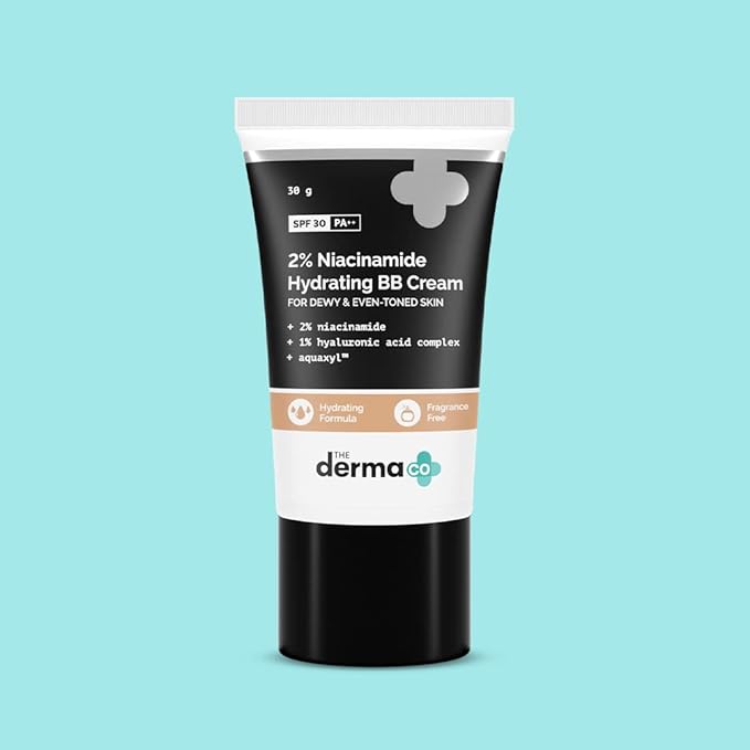 2% Niacinamide Hydrating BB Cream with SPF 30 (02 Nude Shade) | Gives Medium Buildable Coverage & Smooth Finish | Skin Hydration with Sun Protection | 1.06 Oz/30g