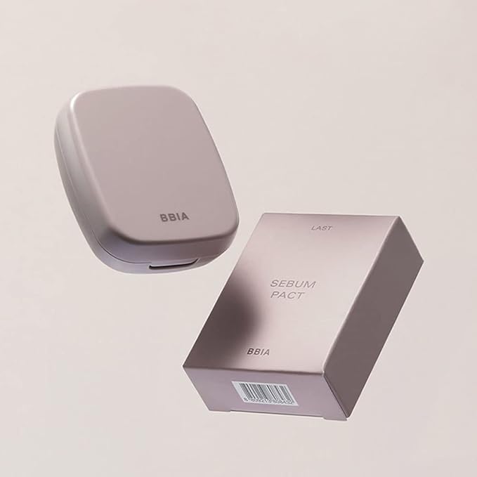 BBIA Last Skin Foundation (#01 LIGHT BEIGE) + Last Sebum Pact BUNDLE SET/Medium Coverage & Semi-Matte Finish Liquid Foundation and Sebum Control Makeup Pressed Powder Pact