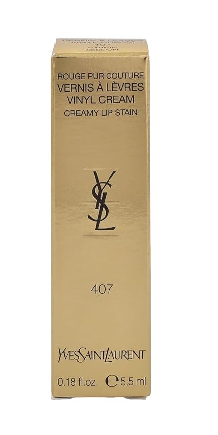 Yves Saint Laurent Vinyl Cream Lip Stain, 407 Carmin Session, 0.18 Ounce