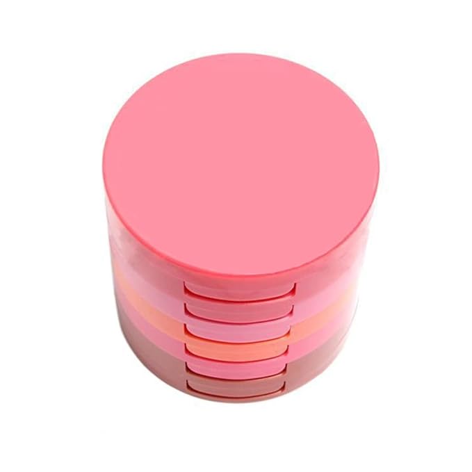 Pure Vie® Professional 5 Layers/Colors Cream Blush Blusher Pressed Face Powder Makeup Palette Contouring Kit - Ideal for Salon and Daily Use