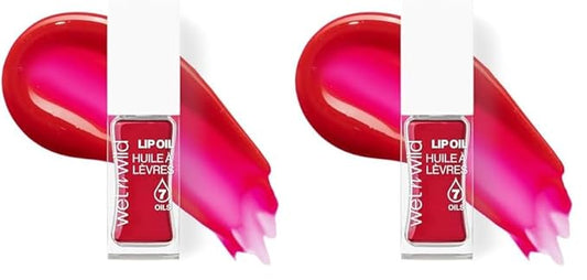 wet n wild Lip Oil - Lightweight, Non-Sticky, Hydrating & Nourishing Formula with Marula & Jojoba Oils, Vegan & Cruelty-Free - Heart Rate (Pack of 2)