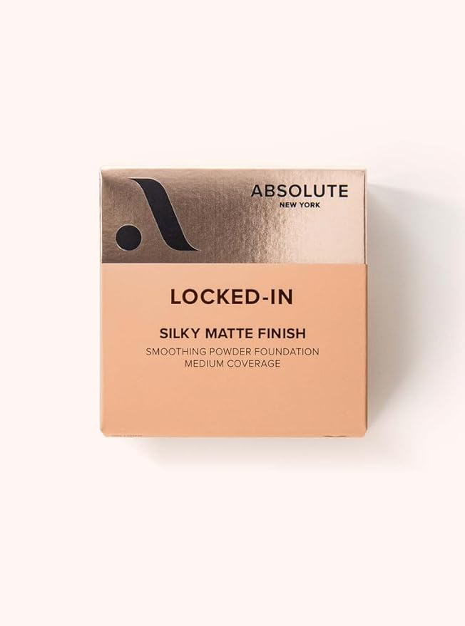 Absolute New York Locked-in Powder Foundation, Women Make-up Cosmetic Accessories, Long-Lasting Formula (MFLN06 Neutral Hazelnut, 2.4 oz)