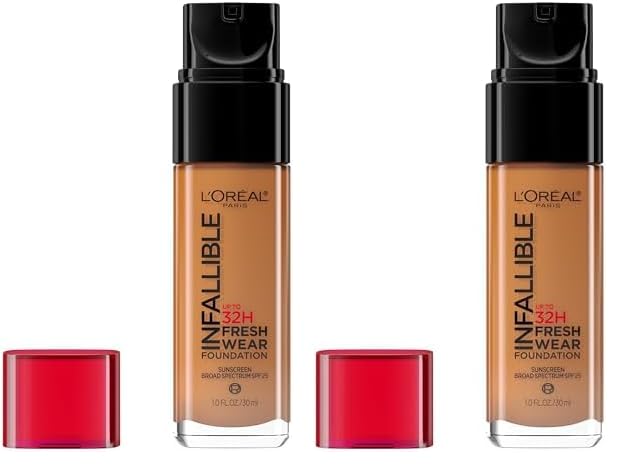 L’Oréal Paris Makeup Infallible Up to 24 Hour Fresh Wear Foundation, Hazelnut, 1 fl; Ounce (Pack of 2)