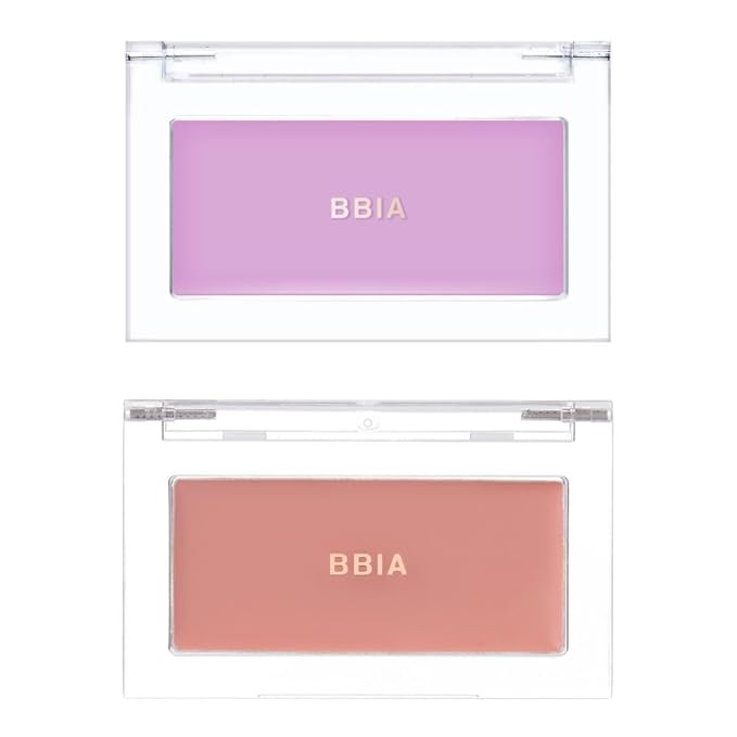 BBIA Ready To Wear Downy Cheek Cream Blush 2P Set (04 DOWNY LAVENDER + 06 DOWNY FIG) / Blendable and Lightweight Cheek Makeup, Highly Pigmented with Long Wearing Formula