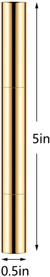 3ml Empty Nail Oil Pen with Brush, Twist Pen for Tooth Whitening, Gel Lip Gloss Container, Eyelash Growth Liquid Tube(Golden, 24 PCS)