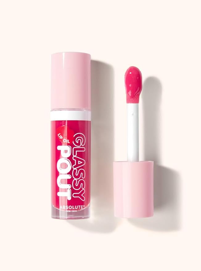 Absolute New York Glassy Pout Lip Oil, Long Lasting Hydration, Ultra Glassy Shine, Non Sticky Lip Oil (MLGL02 Tasty)