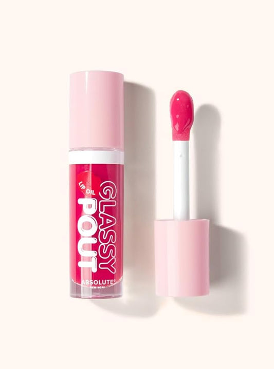 Absolute New York Glassy Pout Lip Oil, Long Lasting Hydration, Ultra Glassy Shine, Non Sticky Lip Oil (MLGL02 Tasty)