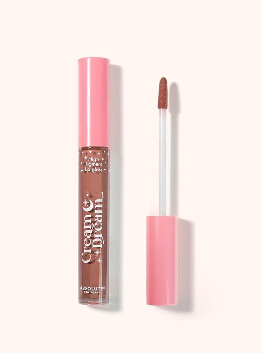 Absolute New York Cream Dream Lip Gloss, High Intensity Pigment and Shine, Instantly Hydrate Lips and Provides Long Lasting Moisture (MLCD03 Trance, .8 oz)