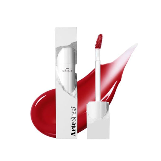 Dewy Fit Tint – 8 Colors | Non-Sticky, Buildable Shine with Vivid Color | Long-Lasting & Moisturizing for a Plump, Glossy Finish | K-Beauty Lip Color (#004 Flame Red, 0.1 Fl Oz)