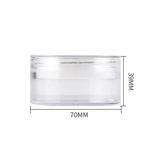 2 Pcs 50g Empty Loose Powder Case Transparent Face Powder Box Refillable Makeup Cosmetic Powder Container with Powder Puff, Sifter and Lid