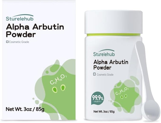 Alpha Arbutin Powder, 3OZ / 85g, 99.9% Purity, Cosmetic Grade, Alpha Arbutin Powder for Homemade Cosmetics