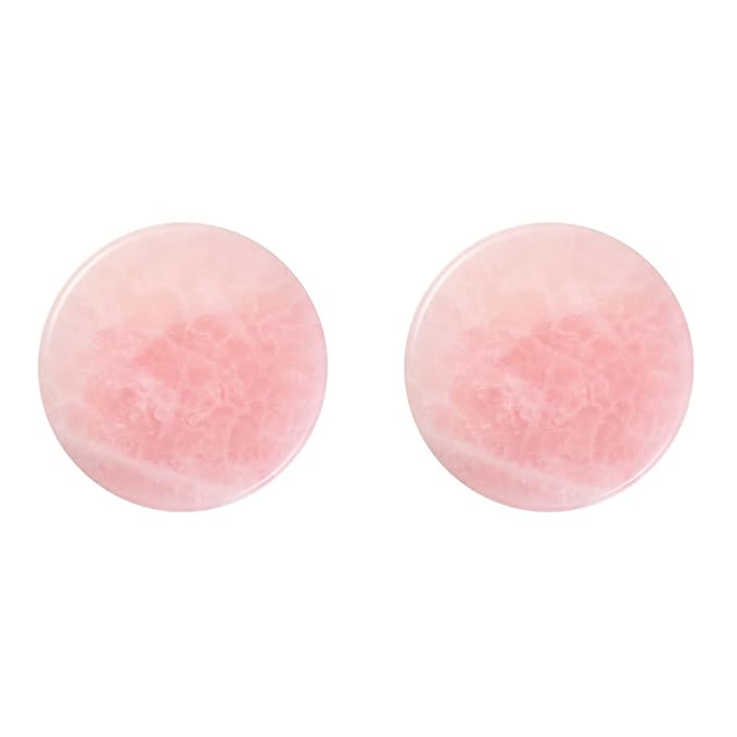 Beaupretty 2 Pieces Grafted Eyelash Jade Stones Eyelash Extension Pallet Holder Round Pallet Pad Resin Nail Art Plate Palette Makeup Palette (Pink)