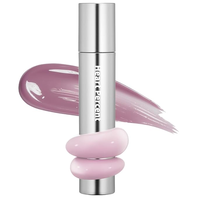 Heart Percent Dote On Mood One Way Glowy Tint, Glass-like High Shine Glossy Finish w/Long-Lasting Luminous Color Lip Stain for Glowy Look, #02. Pale Mauve