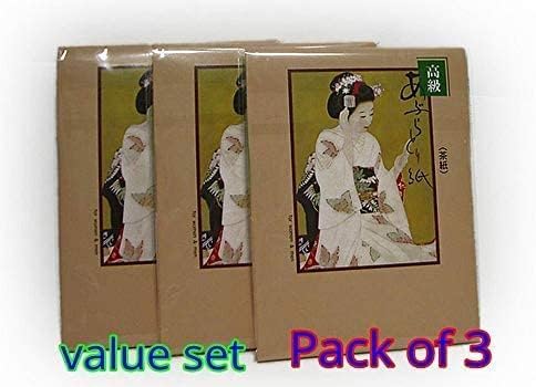 3 X Japanese Premium Oil Blotting Paper 200 Sheets (B), Large 10cm x7cm