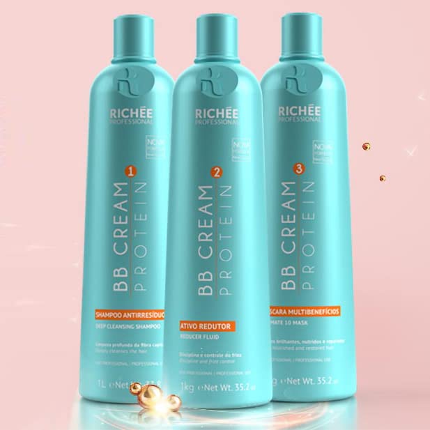 Richée Professional | Liso BB Cream Kit | Pure Active Ingredients And Extraordinary Shine | (3x) 1000 ml / 33.8 fl.oz.