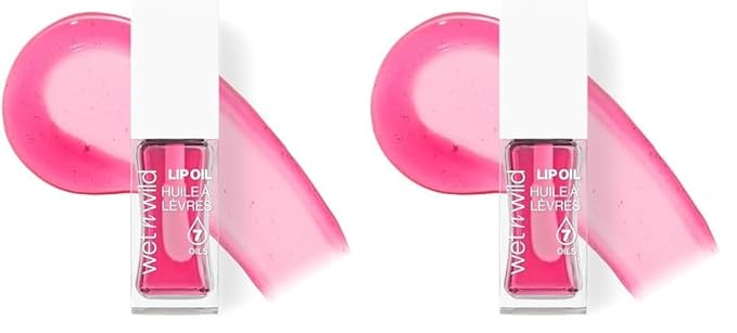 wet n wild Lip Oil - Lightweight, Non-Sticky, Hydrating & Nourishing Formula with Marula & Jojoba Oils, Vegan & Cruelty-Free - Sweet Cherries (Pack of 2)