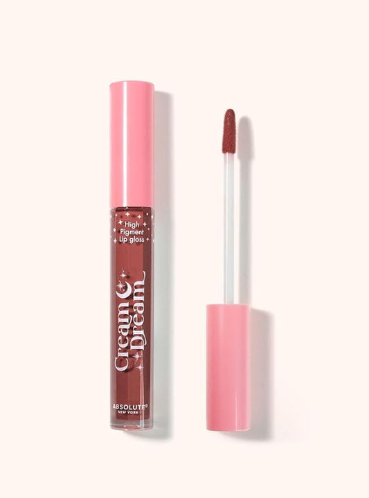 Absolute New York Cream Dream Lip Gloss, High Intensity Pigment and Shine, Instantly Hydrate Lips and Provides Long Lasting Moisture (MLCD04 Rem, .8 oz)