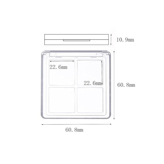 2Pcs Empty Eye Shadow Box Transparent Square Eye Shadow Box Empty Eyeshadow Eyeshadow Pans Containers for Eyeshadow Powder Blusher