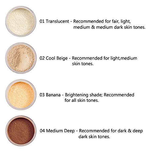 Meifen Setting Powder, Control Oil Brighten Skin Color Cover Blemish Whitening Face Setting Loose Powder。 (02 Cool Beige, 0.56 Ounce (Pack of 1))