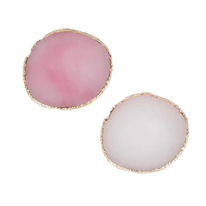 Nail Polish Palette, 2Pcs Resin Nail Art Palette, Nail Painting Mixed Color Palettes, Gold Edge Makeup Mixing Tray, Nail Supplies For Nail Techs, Nail Art Display Board(Orbicular)