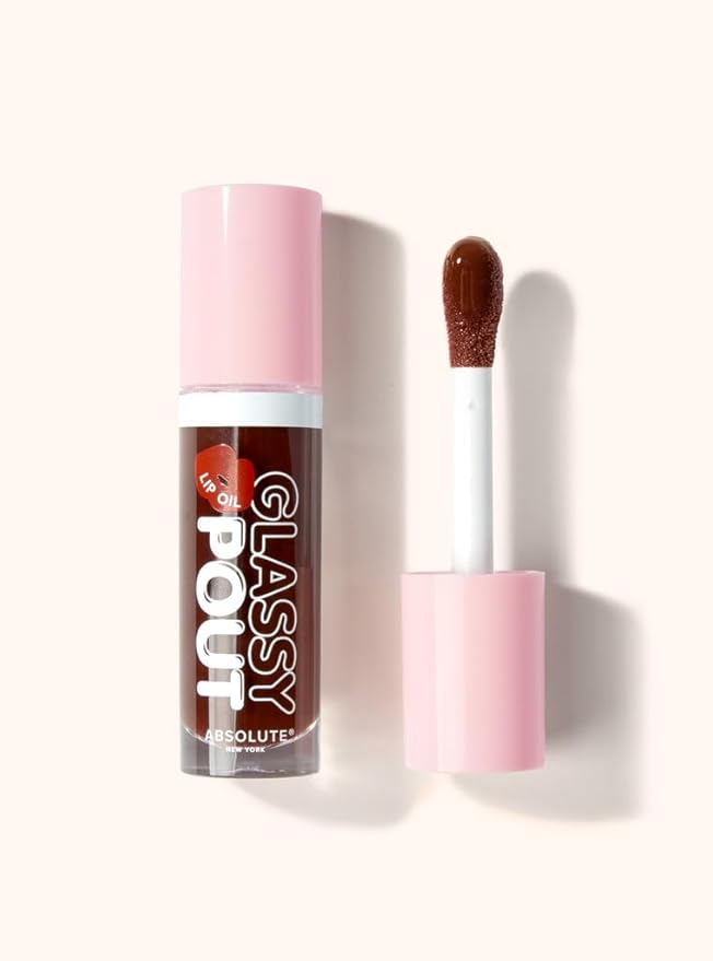 Absolute New York Glassy Pout Lip Oil, Long Lasting Hydration, Ultra Glassy Shine, Non Sticky Lip Oil (MLGL06 Savory)