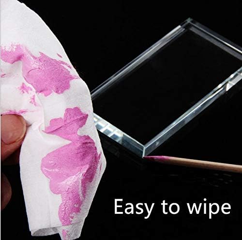 Pro Nail Art Painting Color Toning Glass Board Makeup Palette Eyelash Extension Adhesive Glue Pallet Glass Palette Stand(2 x 4 Inch )