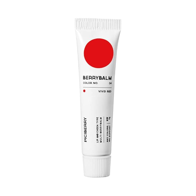 Berrybalm(Vivid Red), lip & cheek balm, multi blush, moisturizing and matte, highly pigmented, long lasting formula