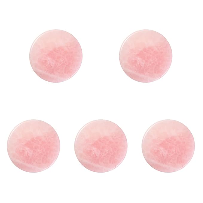 Beaupretty 5 Pieces Grafted Eyelash Jade Stones Eyelash Extension Pallet Holder Round Pallet Pad Resin Nail Art Plate Palette Makeup Palette (Pink)