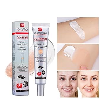 Color Correction CC Cream, Moisturizing and Waterproof CC Foundation Cream Rich in Centella Asiatic, Invisible Pore Foundation and Invisible Pore Concealer Contain Spf 25 (DARK)