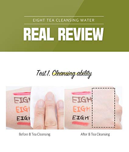 BOM Eight Tea Cleansing Water Makeup Remove Cleansing Water with Tea Extract Soothing Moisturizing Finish for Dry and Sensitive Skin 500mL / 16.9 fl.oz