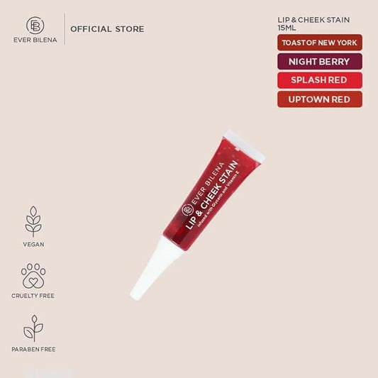 EB Lip and Cheek Stain 15ml | Multi-Use Gel Tint for Lips and Cheeks | Long-Lasting, Natural Finish | Toast of New York