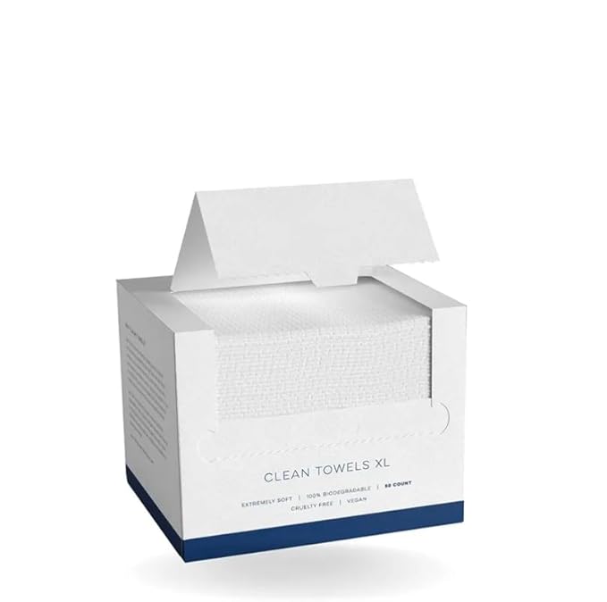 Clean Towels XL, Biodegradable, Extremely Soft, 50 Count, Vegan, Cruelty Free