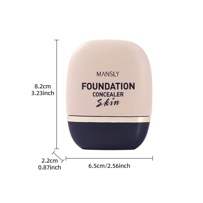 LAMUSELAND Full Coverage Foundation, 3 Shades Matte Oil Control Moisturizing Buildable Liquid Foundation Concealer Face Makeup for All Skin (Ivory White, M)