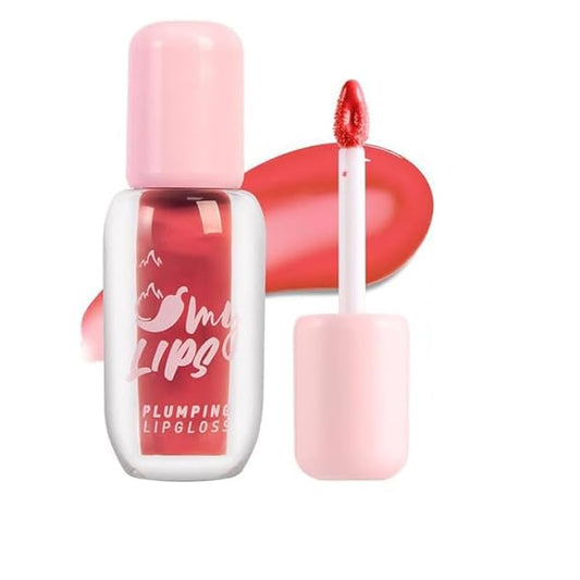 Plumping Lip Gloss With Chili Extract, Fuller Lips Instantly! Ultra-Hydrating & Nourishing, Volumizes, High-Shine, Lip Plumping Lip Tint Lipstikc, and Define Your Lips Naturally (B, 03)