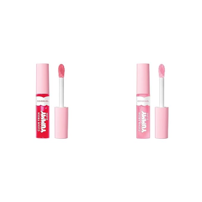 COVERGIRL Clean Fresh Yummy Gloss Lip Gloss 2-Pack - My Strawbooty & Sugar Poppy Sheer Shades
