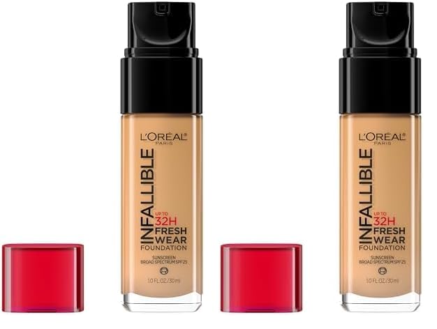L’Oréal Paris Makeup Infallible Up to 24 Hour Fresh Wear Foundation, Sun Beige, 1 fl; Ounce (Pack of 2)