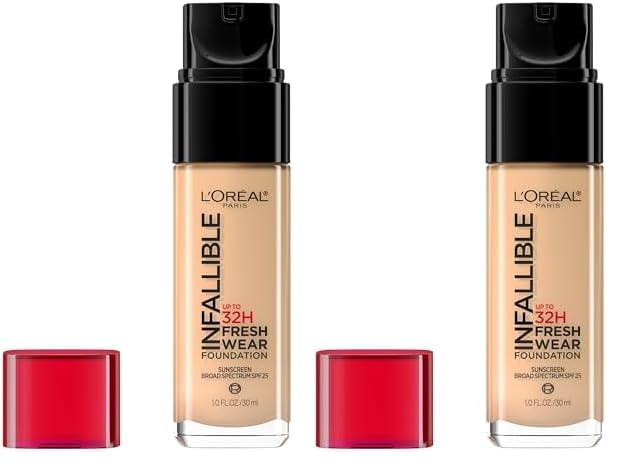 L’Oréal Paris Makeup Infallible Up to 24 Hour Fresh Wear Foundation, Natural Rose, 1 fl; Ounce (Pack of 2)